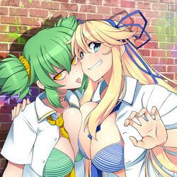 This is a pixiv picture whose title is Hikage and Katsuragi.