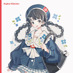 This is a pixiv picture whose title is 制服が可愛いことで有名な学校の生徒さん.