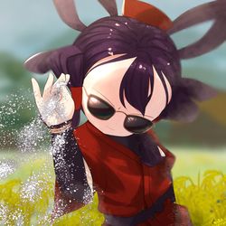 This is a pixiv picture whose title is 除草作業をするサクナヒメ.