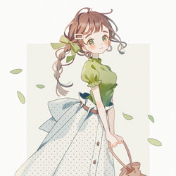 This is a pixiv picture whose title is そよ風とスカート.