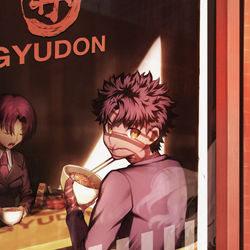 This is a pixiv picture whose title is 牛丼.