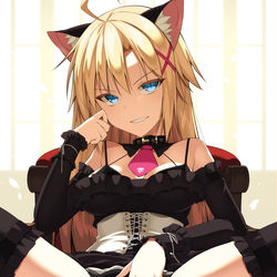 This is a pixiv picture whose title is 猫耳お嬢様が挑発してくる.