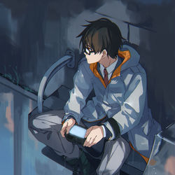 This is a pixiv picture whose title is 君がいない街.