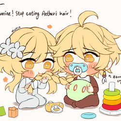 This is a pixiv picture whose title is Smol precious babies.