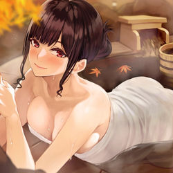 This is a pixiv picture whose title is 温泉お姉さん.