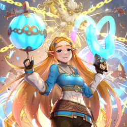 This is a pixiv picture whose title is ゼルダ無双.