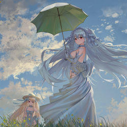 This is a pixiv picture whose title is 日傘の澪.