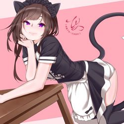 This is a pixiv picture whose title is 猫耳メイドせな♂ちゃん.