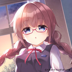 This is a pixiv picture whose title is 【告知】おパンツ見せてくれる委員長.