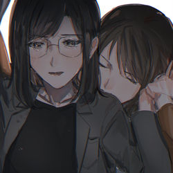 This is a pixiv picture whose title is 部下×上司.