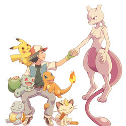 This is a pixiv picture whose title is ミュウツーとコピー達.