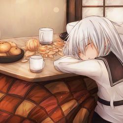 This is a pixiv picture whose title is こたつ響.