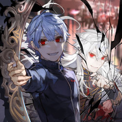 This is a pixiv picture whose title is 吸血鬼、ふたり.