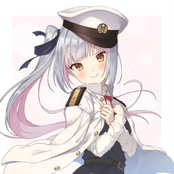 This is a pixiv picture whose title is 帽子と上着を返してくれないちょっといたずらな霞ちゃん.