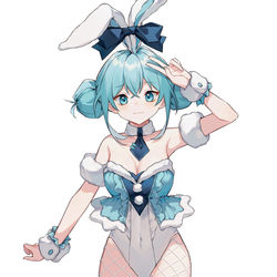 This is a pixiv picture whose title is ミクバニー.