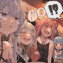 This is a pixiv picture whose title is ラーメンの大食いチャレンジをするゆかりさんとあかりちゃん。.