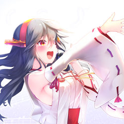 This is a pixiv picture whose title is 榛名とあなたとの時間を夢見て.