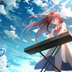 This is a pixiv picture whose title is その少女は、夕立を奏でる.