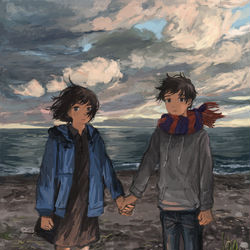 This is a pixiv picture whose title is 君がいるから.