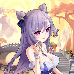 This is a pixiv picture whose title is Keqing casual dress.