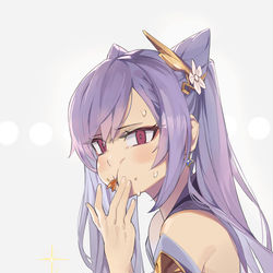 This is a pixiv picture whose title is 刻晴とエビのポテト包み揚.