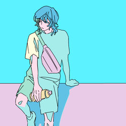 This is a pixiv picture whose title is 素顔.