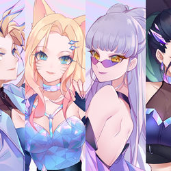 This is a pixiv picture whose title is K/DA ALL OUT.