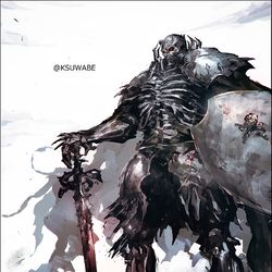 This is a pixiv picture whose title is 髑髏の騎士.