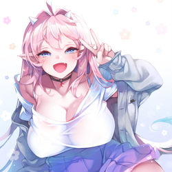 This is a pixiv picture whose title is 私服サンゴちゃん✌.