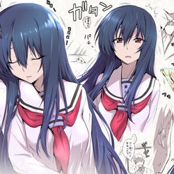 This is a pixiv picture whose title is 電車内で寝てる子ちゃん.