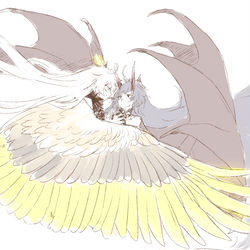 This is a pixiv picture whose title is angel & demon.