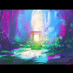 This is a pixiv picture whose title is 鸟居.