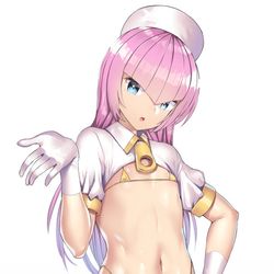 This is a pixiv picture whose title is V字ぱっつんナースくん.
