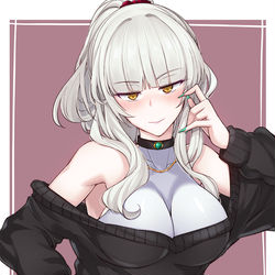 This is a pixiv picture whose title is ポニテ私服カーミラさん.