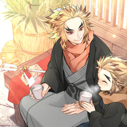 This is a pixiv picture whose title is 煉獄兄弟.