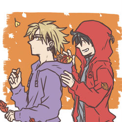 This is a pixiv picture whose title is 滅と始さんとリンタローならくがき.