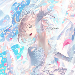 This is a pixiv picture whose title is ウェディング沖田さん.