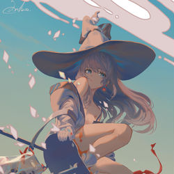This is a pixiv picture whose title is 現代の魔女.