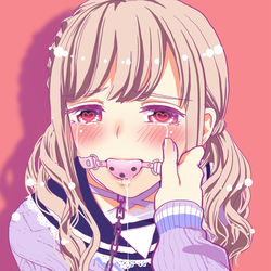 This is a pixiv picture whose title is 緊縛口枷.