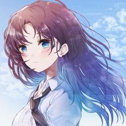 This is a pixiv picture whose title is 透明と青.