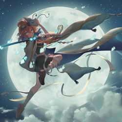 This is a pixiv picture whose title is 【動画絵】月陽-ツキアカリ-.