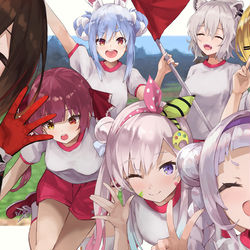 This is a pixiv picture whose title is 赤Aチーム.