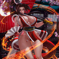 This is a pixiv picture whose title is Mai Shiranui.