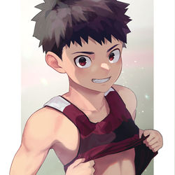 This is a pixiv picture whose title is 陸上部男子くん.