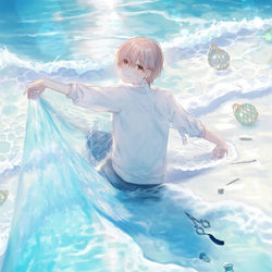 This is a pixiv picture whose title is 波.