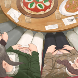 This is a pixiv picture whose title is パンツ見せてくれるレギンスお姉さんズ.
