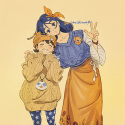 This is a pixiv picture whose title is ニット＆パール.