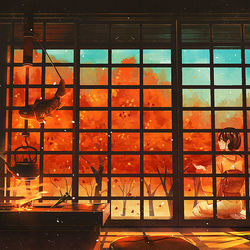 This is a pixiv picture whose title is 紅葉と想い出に浸る.