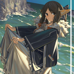 This is a pixiv picture whose title is 摸鱼.