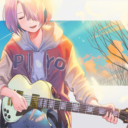 This is a pixiv picture whose title is ギター描きたかった絵.